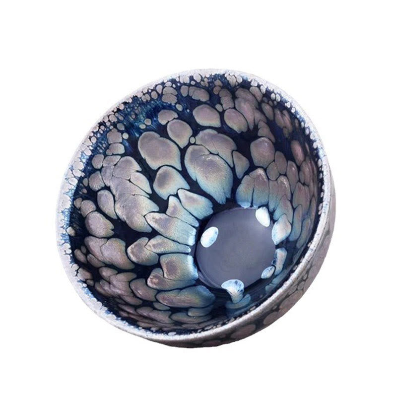Nimara Ritual Handmade Chinese Jianzhan Purple Blue Spot Ceramic Teacup Tenmoku Kung Fu Tea Cup 150ml