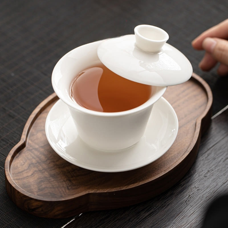 Nimara Ritual Thangka Dragon Buddhas Dunhuang Ceramic Gaiwan Sancai Kung Fu Tea Cup And Saucer With Lid Gift Box 180ml
