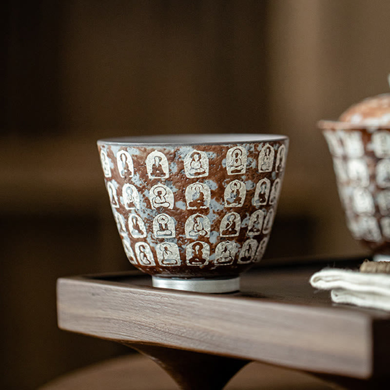 Nimara Ritual Ten Thousand Buddha Poems Teacup Kung Fu Tea Cup 100ml With Gift Box