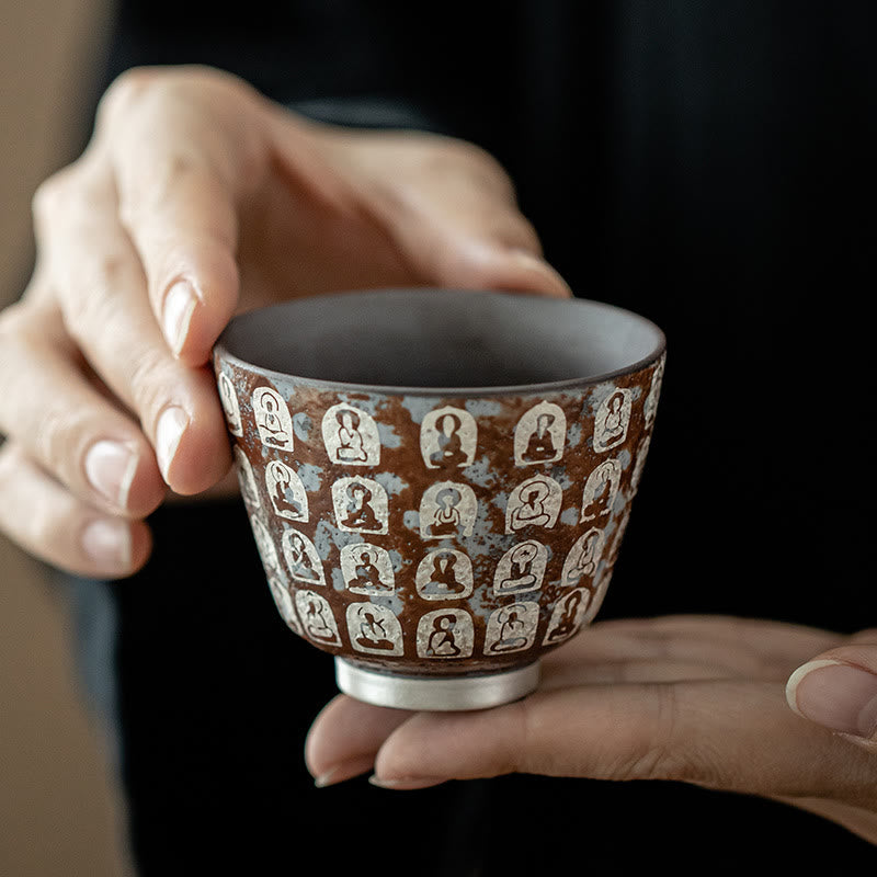 Nimara Ritual Ten Thousand Buddha Poems Teacup Kung Fu Tea Cup 100ml With Gift Box