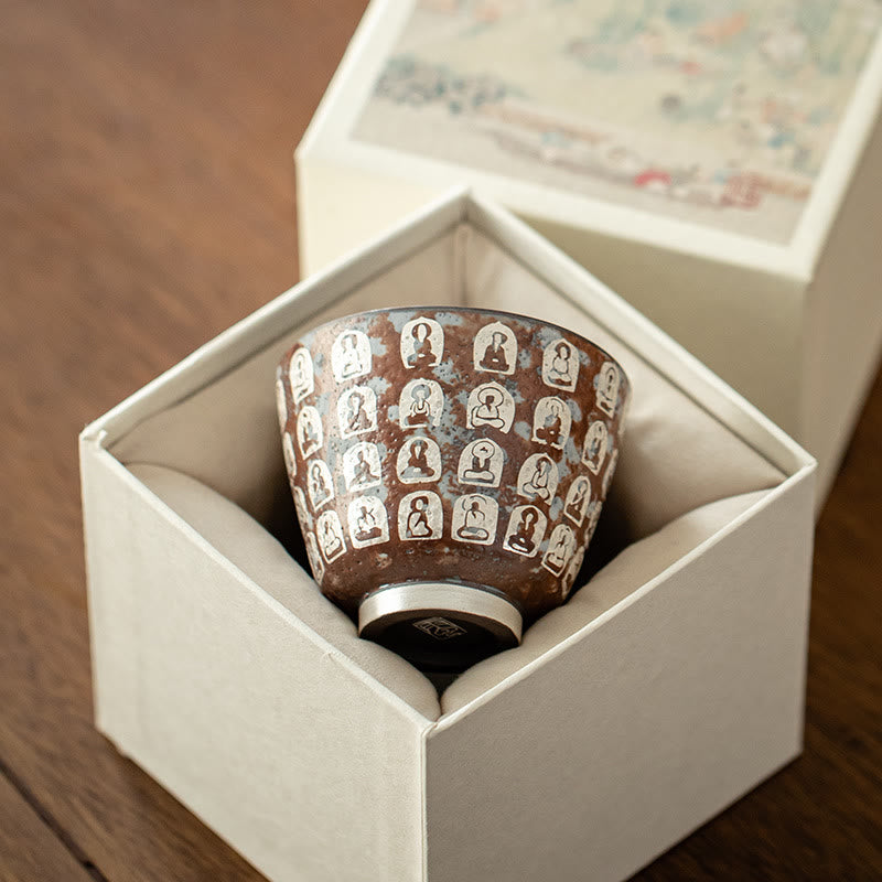 Nimara Ritual Ten Thousand Buddha Poems Teacup Kung Fu Tea Cup 100ml With Gift Box