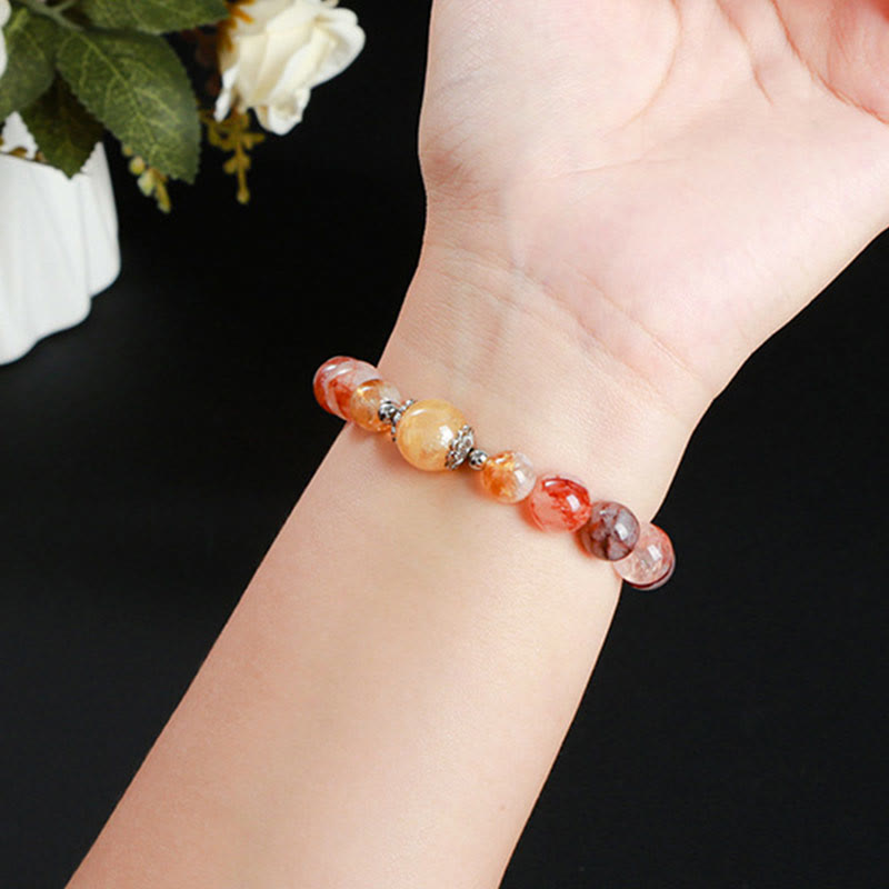 Nimara Ritual Natural Red Hematoid Quartz Beads Balance Bracelet