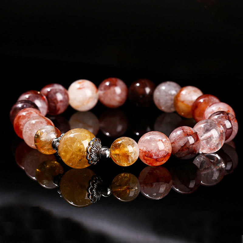 Nimara Ritual Natural Red Hematoid Quartz Beads Balance Bracelet