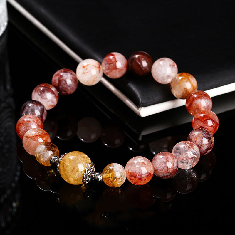 Nimara Ritual Natural Red Hematoid Quartz Beads Balance Bracelet