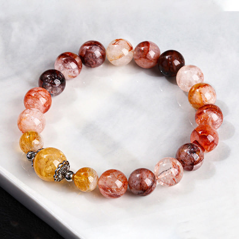 Nimara Ritual Natural Red Hematoid Quartz Beads Balance Bracelet