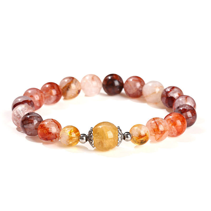 Nimara Ritual Natural Red Hematoid Quartz Beads Balance Bracelet
