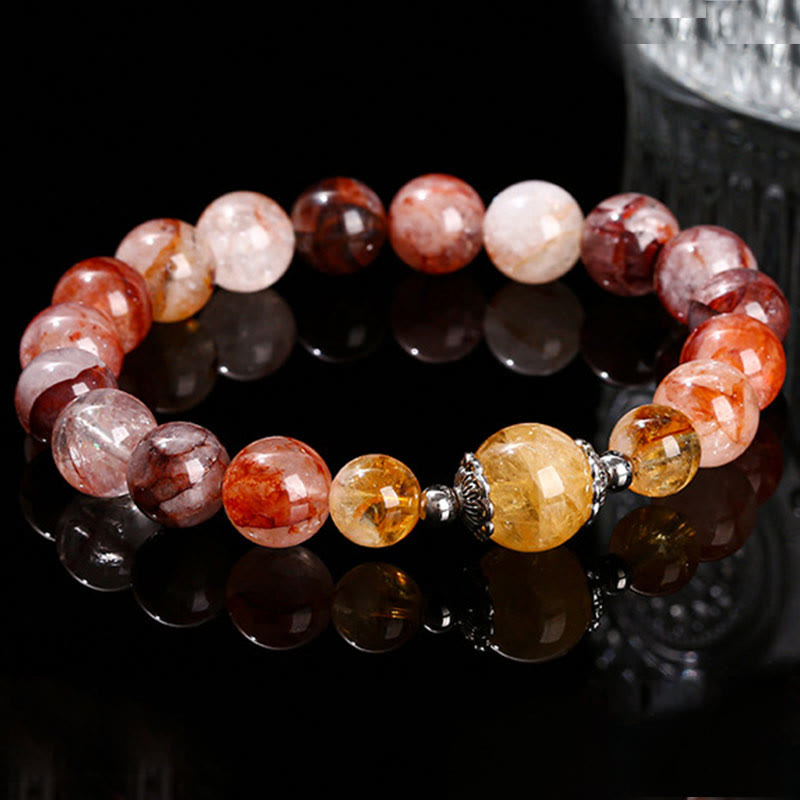 Nimara Ritual Natural Red Hematoid Quartz Beads Balance Bracelet