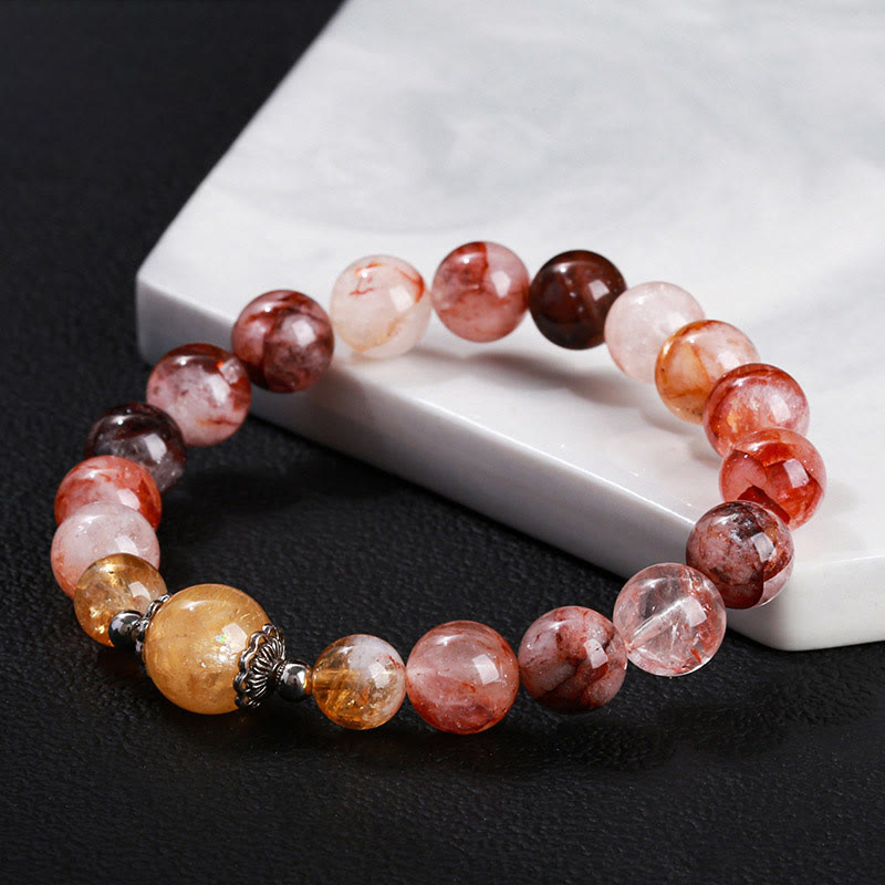 Nimara Ritual Natural Red Hematoid Quartz Beads Balance Bracelet