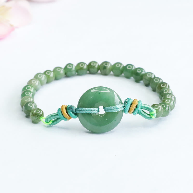 Nimara Ritual Jade Beads Peace Buckle Prosperity Bracelet