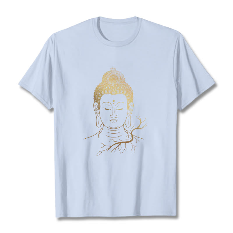 Nimara Ritual Golden Meditation Buddha Head Tee T-shirt