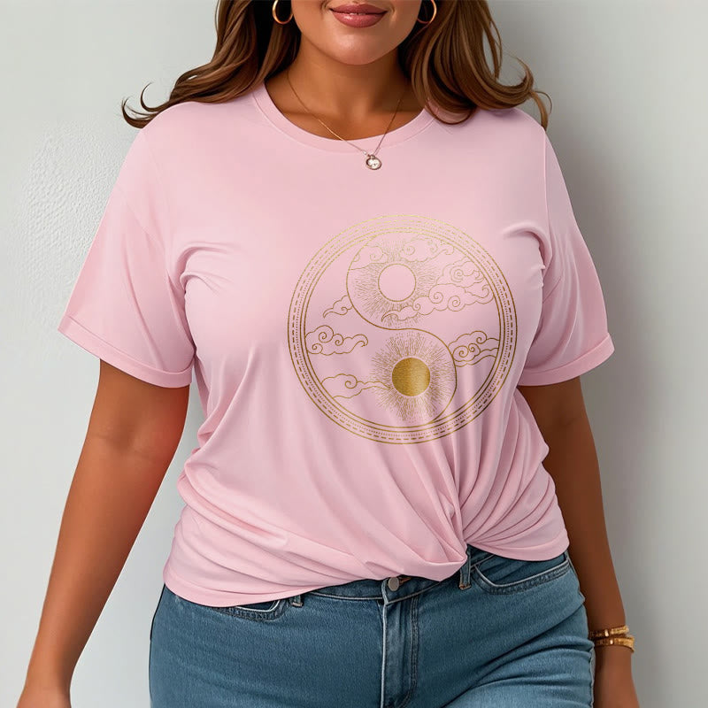Nimara Ritual Yin Yang Sun Auspicious Clouds Tee T-shirt