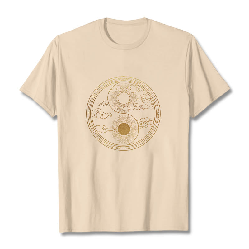 Nimara Ritual Yin Yang Sun Auspicious Clouds Tee T-shirt