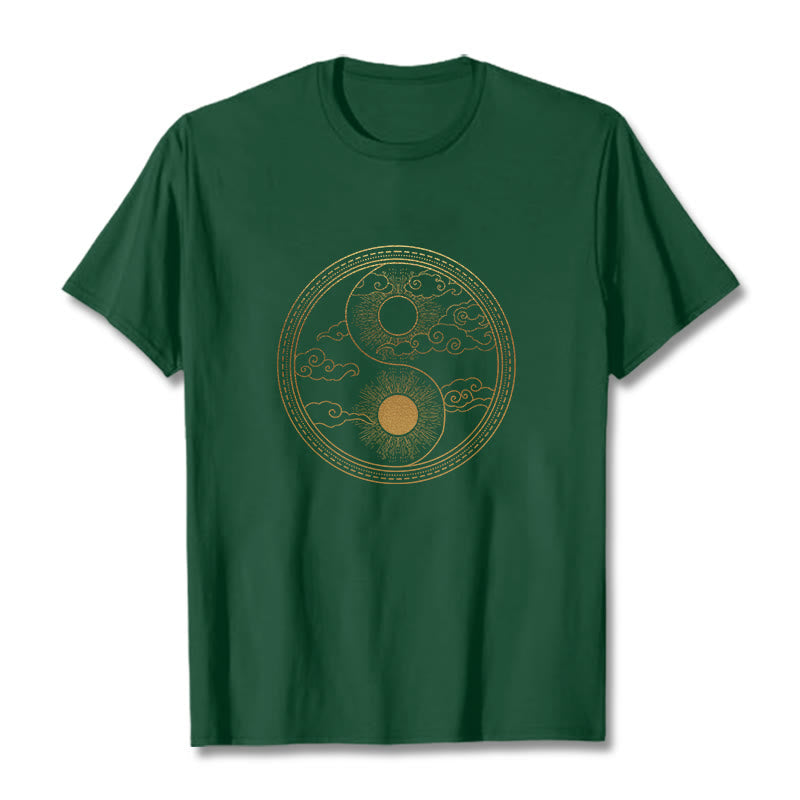 Nimara Ritual Yin Yang Sun Auspicious Clouds Tee T-shirt