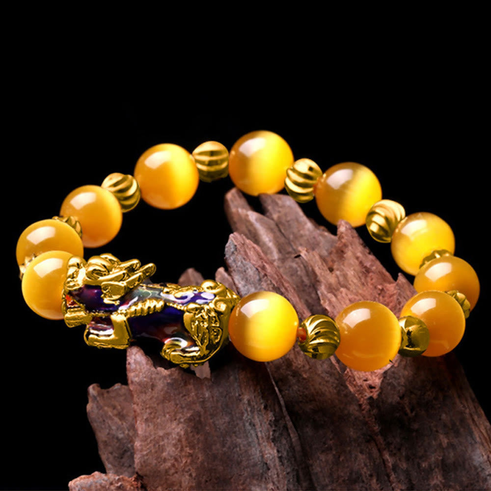 Nimara Ritual Cat Eye Color Change PiXiu Support Bracelet