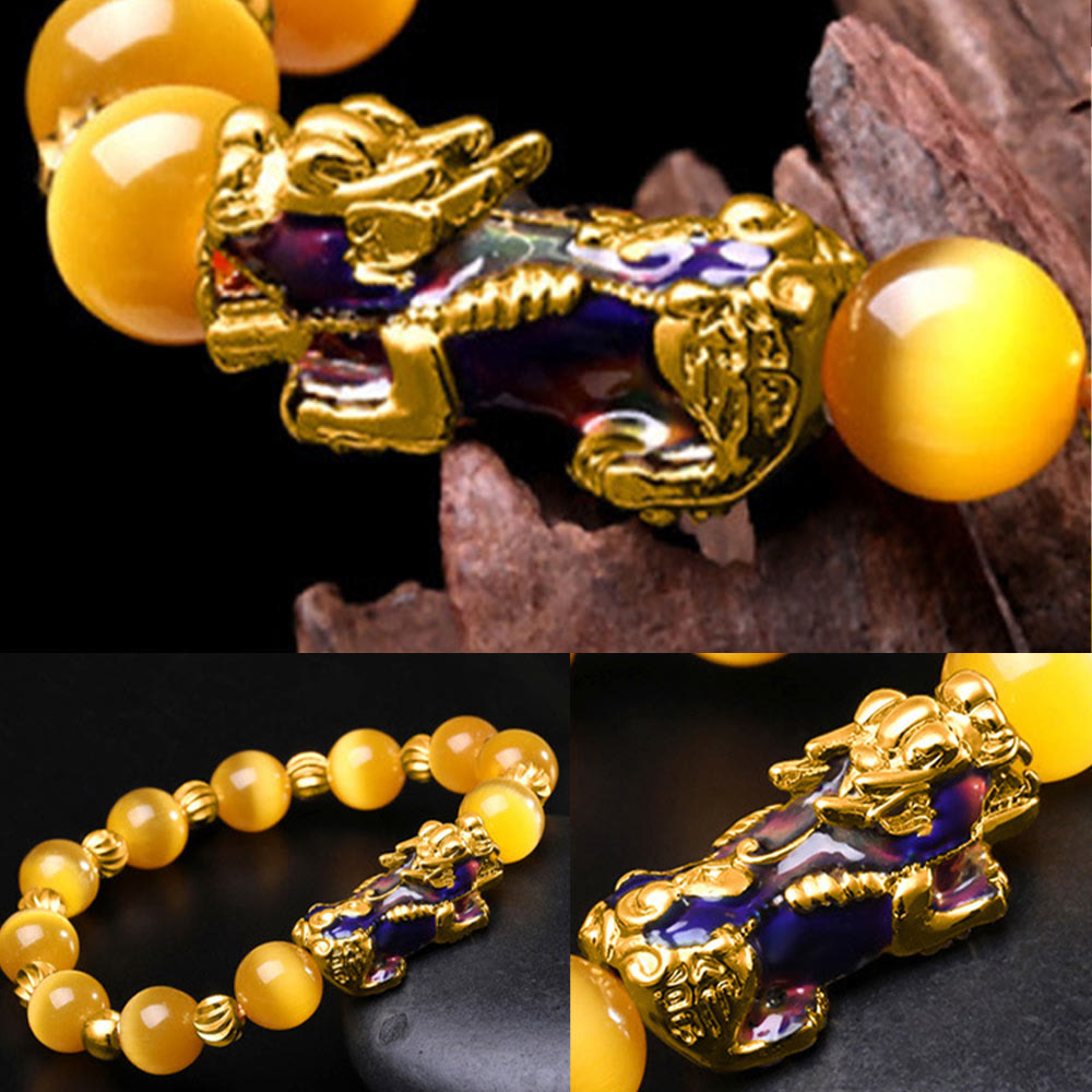 Nimara Ritual Cat Eye Color Change PiXiu Support Bracelet