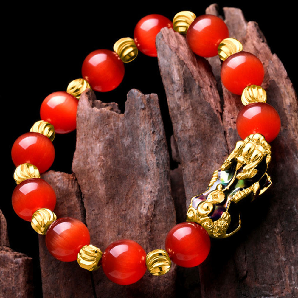 Nimara Ritual Cat Eye Color Change PiXiu Support Bracelet