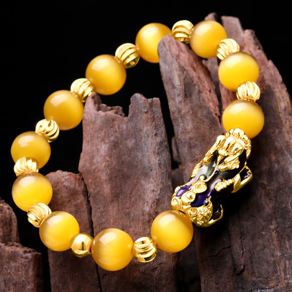 Nimara Ritual Cat Eye Color Change PiXiu Support Bracelet
