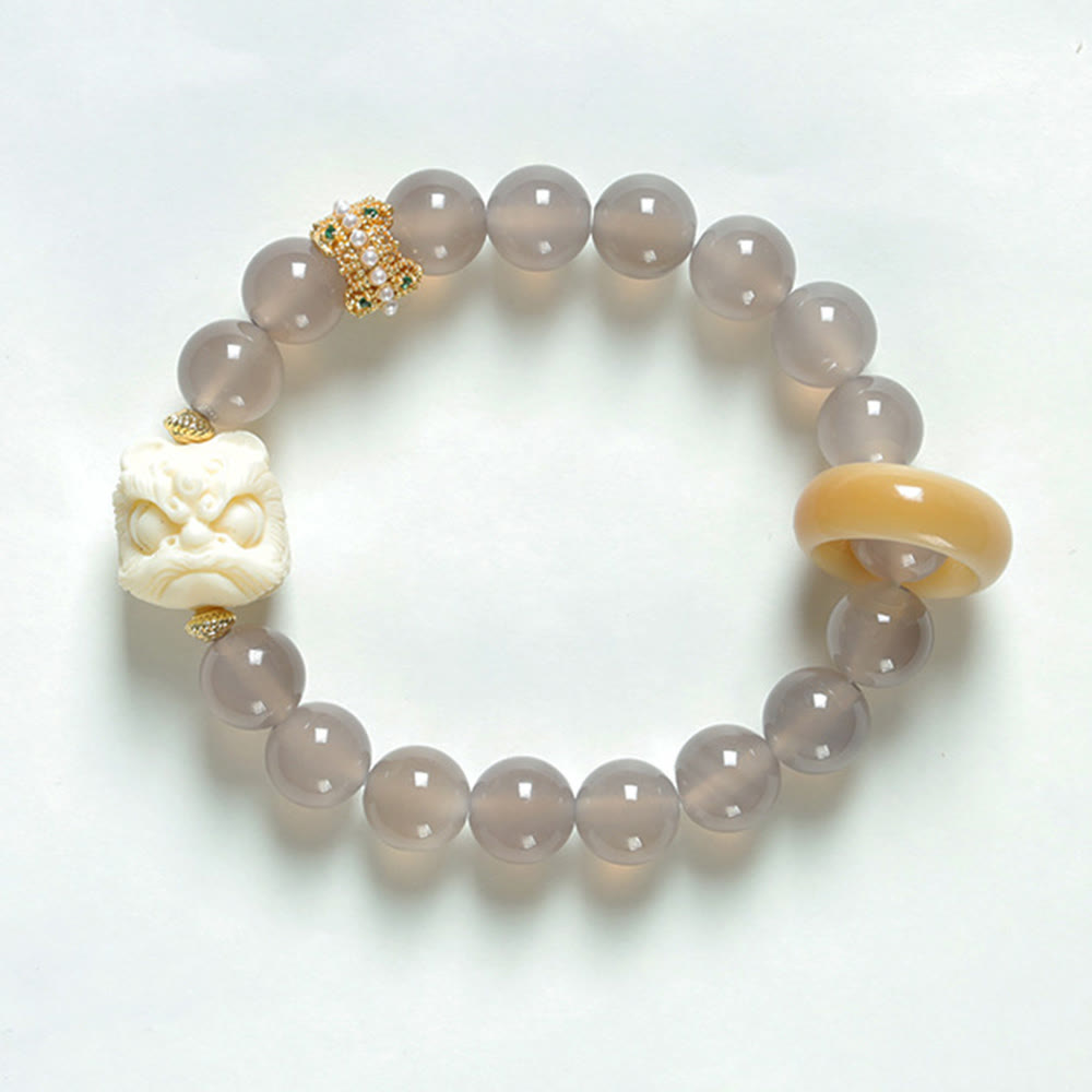 Nimara Ritual Amber Gray Agate Ivory Fruit Confidence Bracelet