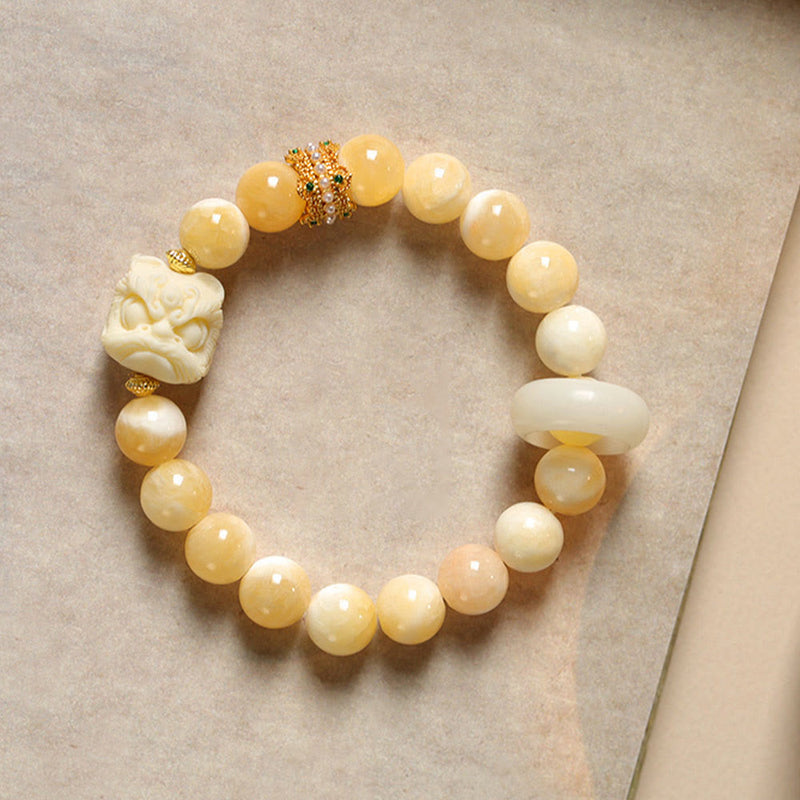 Nimara Ritual Amber Gray Agate Ivory Fruit Confidence Bracelet