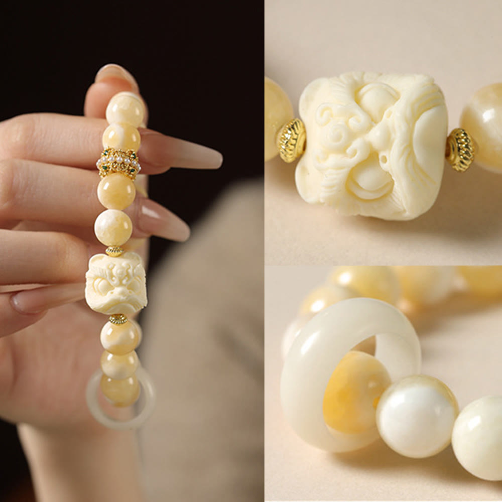 Nimara Ritual Amber Gray Agate Ivory Fruit Confidence Bracelet