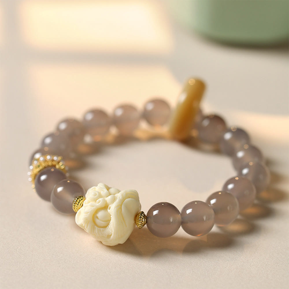 Nimara Ritual Amber Gray Agate Ivory Fruit Confidence Bracelet