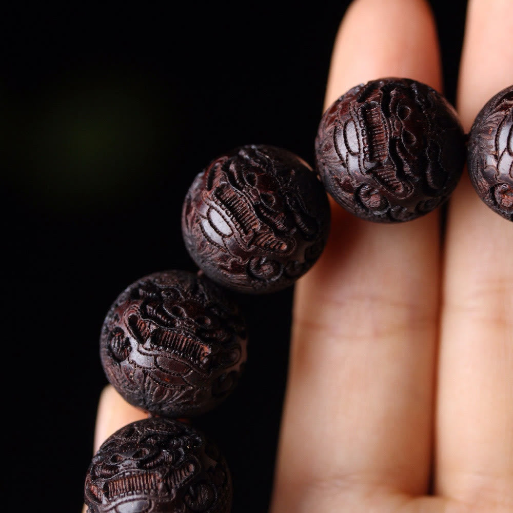 Nimara Ritual Tibetan Rosewood Engraving PiXiu Warmth Bracelet