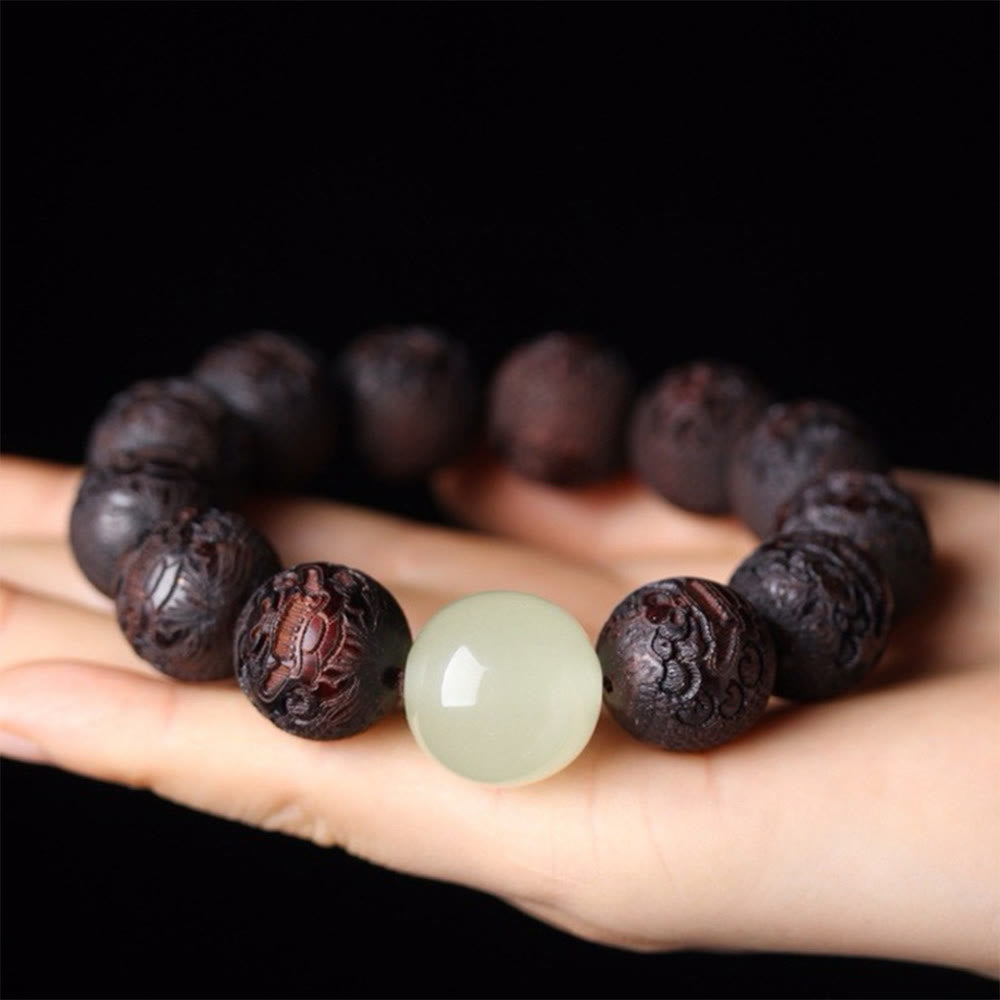 Nimara Ritual Tibetan Rosewood Engraving PiXiu Warmth Bracelet