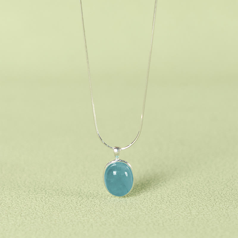 Nimara Ritual 925 Sterling Silver Aquamarine Healing Clavicle Chain Necklace Pendant
