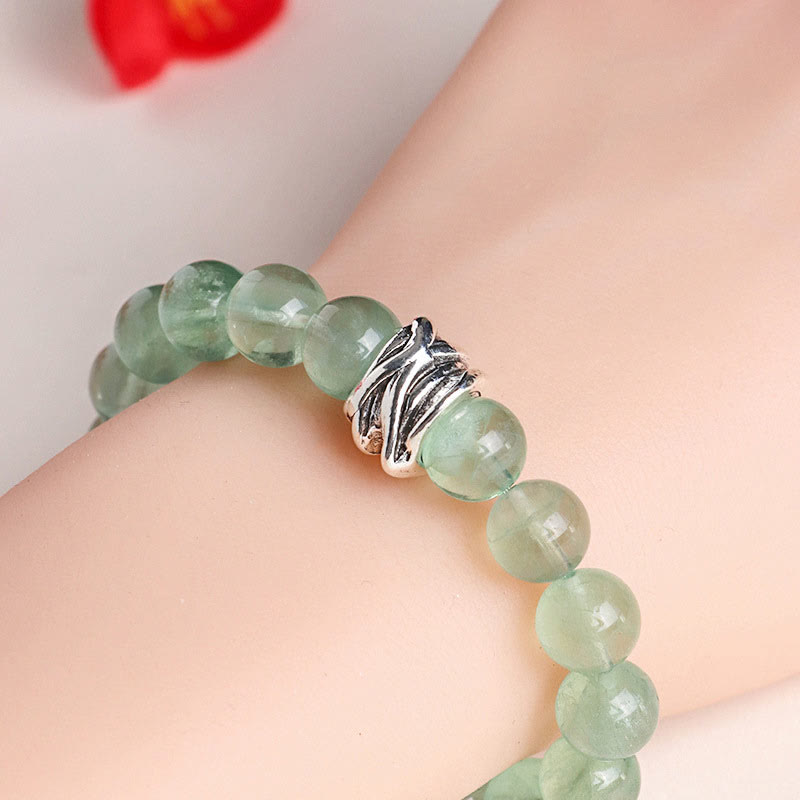 Nimara Ritual Green Fluorite Beads Moon Star Peace Bracelet