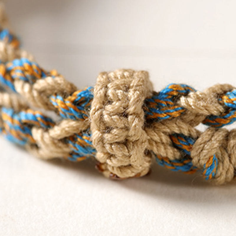 Nimara Ritual Tibetan Dzi Bead Wealth Protection Braided Bracelet