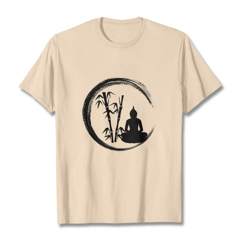 Nimara Ritual Zen Buddha Statue Sitting Bamboo Meditation Tee T-shirt