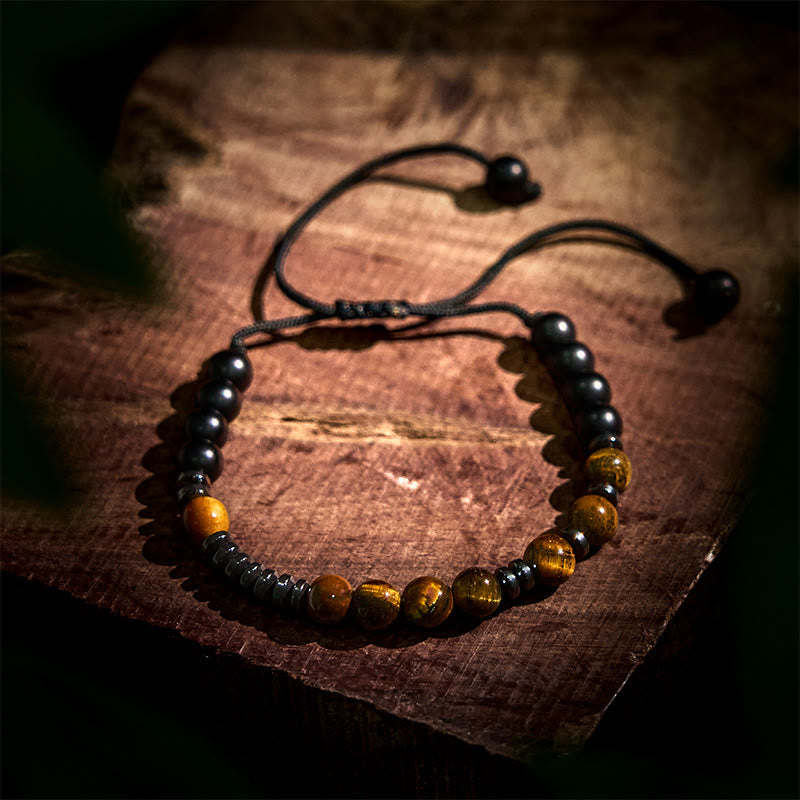 Protection and Strength 3Pcs Tiger Eye Lava Rock Bracelet Set