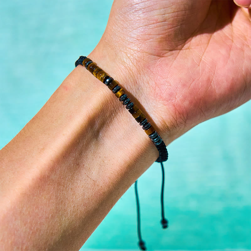 Protection and Strength 3Pcs Tiger Eye Lava Rock Bracelet Set