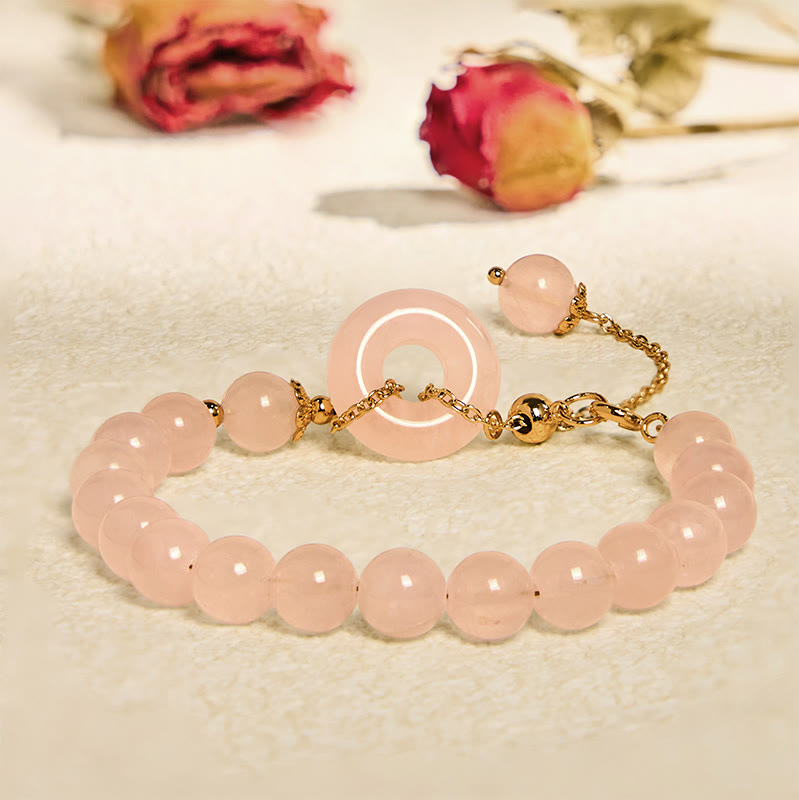 Nimara Ritual Natural Pink Crystal Beads Peace Buckle Self-acceptance Bracelet