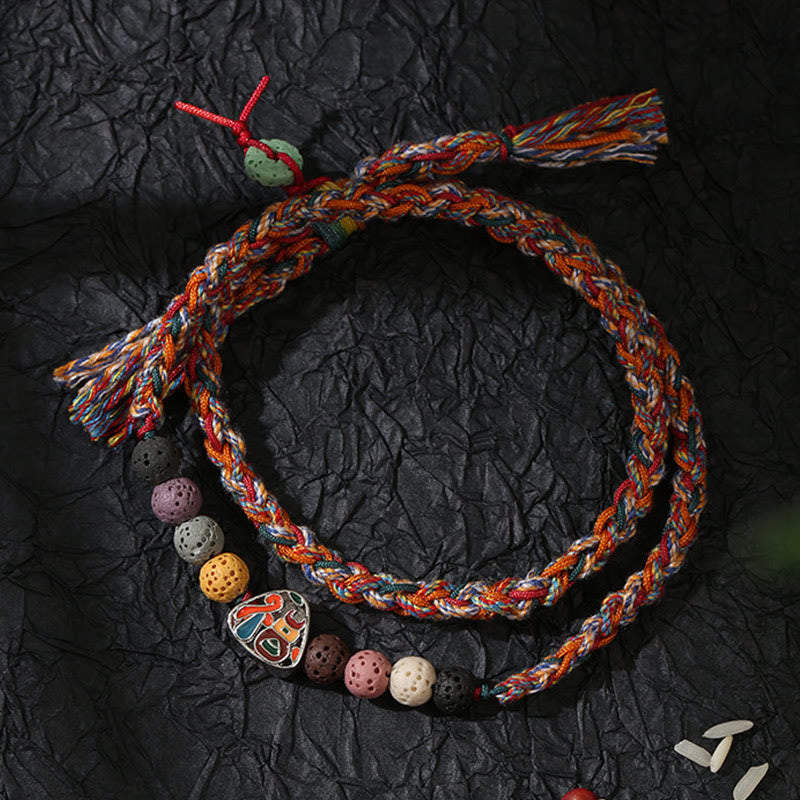 Nimara Ritual Dragon Boat Festival Colorful Rope Lava Rock Fu Character Rice Dumplings Luck Braided Bracelet