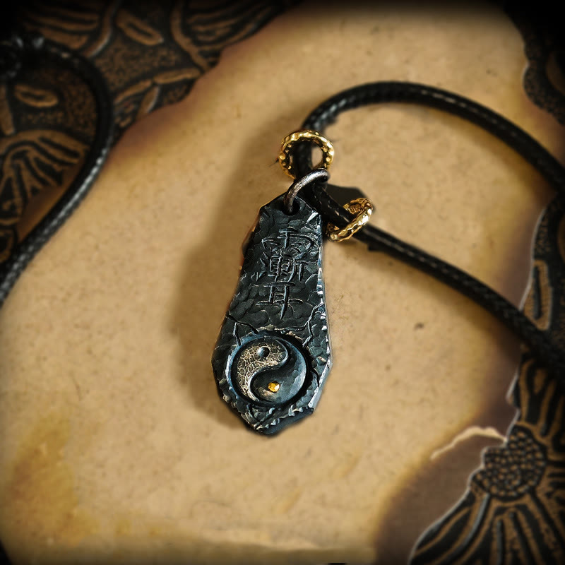 Nimara Ritual 999 Sterling Silver 24k Gold Big Dipper Yin Yang Design Harmony Necklace Pendant