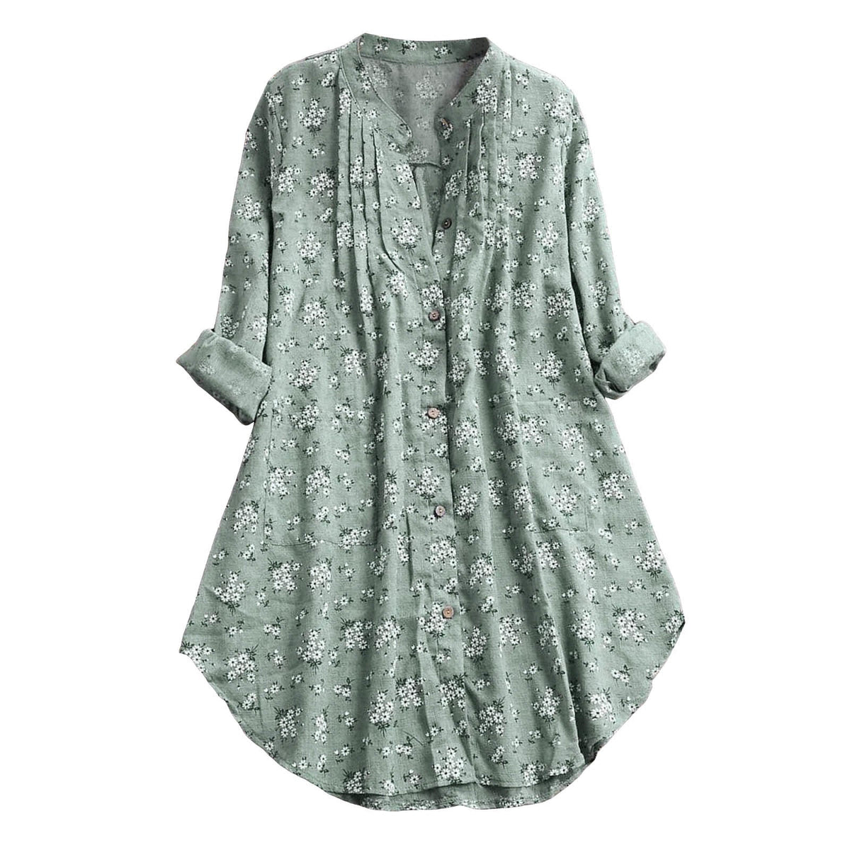 Nimara Ritual Florals Buttons Long Sleeve Cotton Women's Shirt