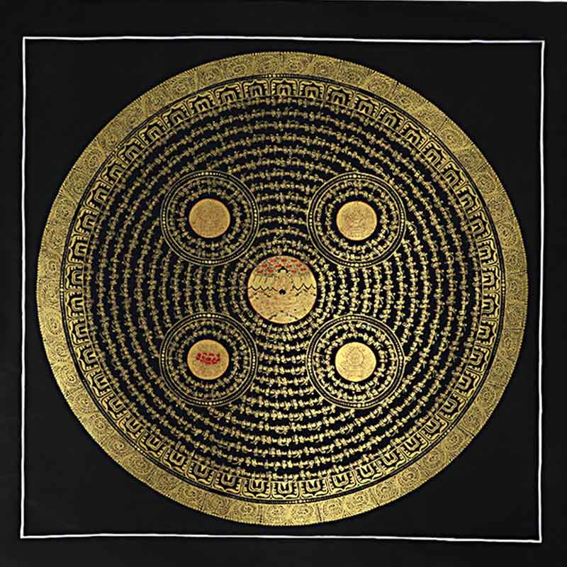 Nimara Ritual Tibetan Thangka Painting Om Mani Padme Hum Scripture Handmade Decoration(Random Style)