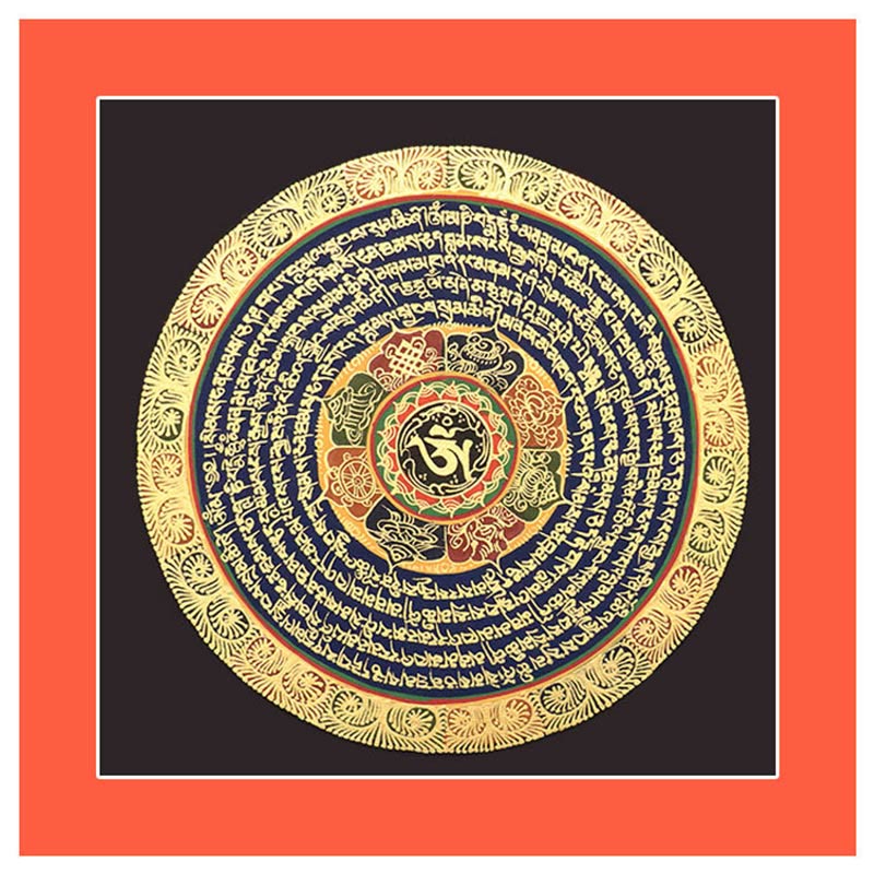 Nimara Ritual Tibetan Thangka Painting Six True Words Scripture Handmade Decoration Blind Box(Random Style)