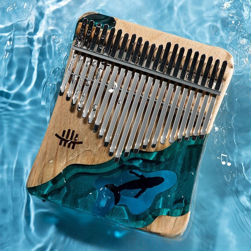 Nimara Ritual Kalimba 17/21 Keys Thumb Piano Beech Wood Deep Sea Blue Whale Portable Finger Piano