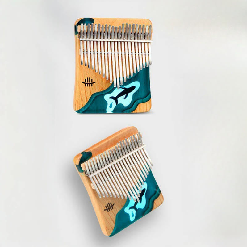 Nimara Ritual Kalimba 17/21 Keys Thumb Piano Beech Wood Deep Sea Blue Whale Portable Finger Piano