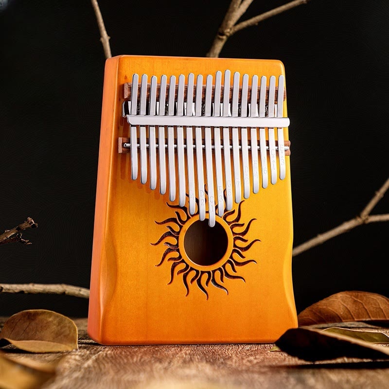 Nimara Ritual Kalimba 17/21 Keys Thumb Piano Sun Pattern Maple Wood Beginners Portable Finger Piano