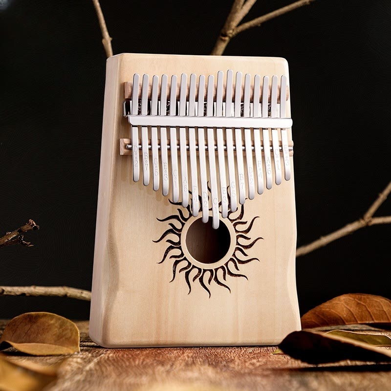 Nimara Ritual Kalimba 17/21 Keys Thumb Piano Sun Pattern Maple Wood Beginners Portable Finger Piano