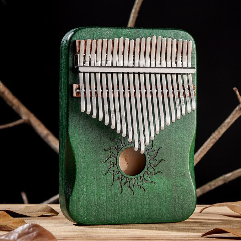 Nimara Ritual Kalimba 17/21 Keys Thumb Piano Sun Pattern Maple Wood Beginners Portable Finger Piano