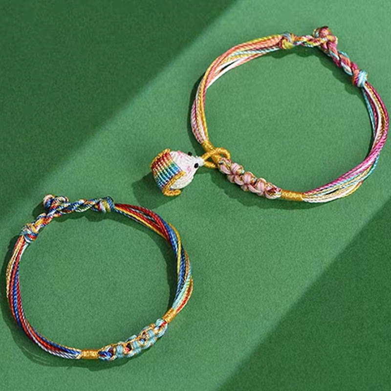Nimara Ritual Colorful Rope Peach Blossom Knot Zongzi Braided Bracelet