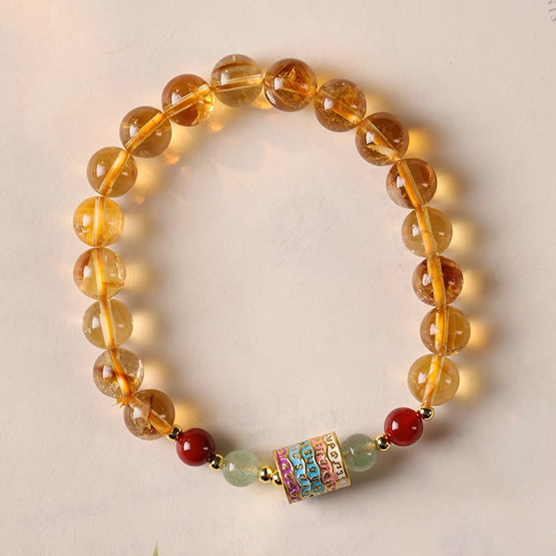 Nimara Ritual Natural Citrine Colorful Prayer Wheel Creativity Bracelet
