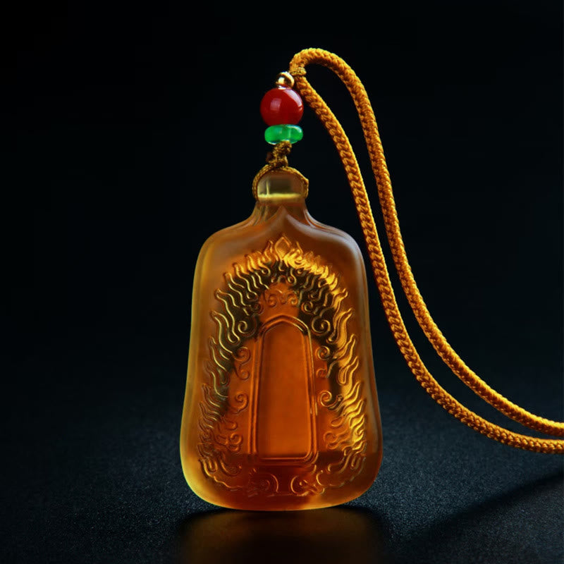 Nimara Ritual Tibetan Medicine Buddha Liuli Crystal Compassion Serenity Necklace Pendant