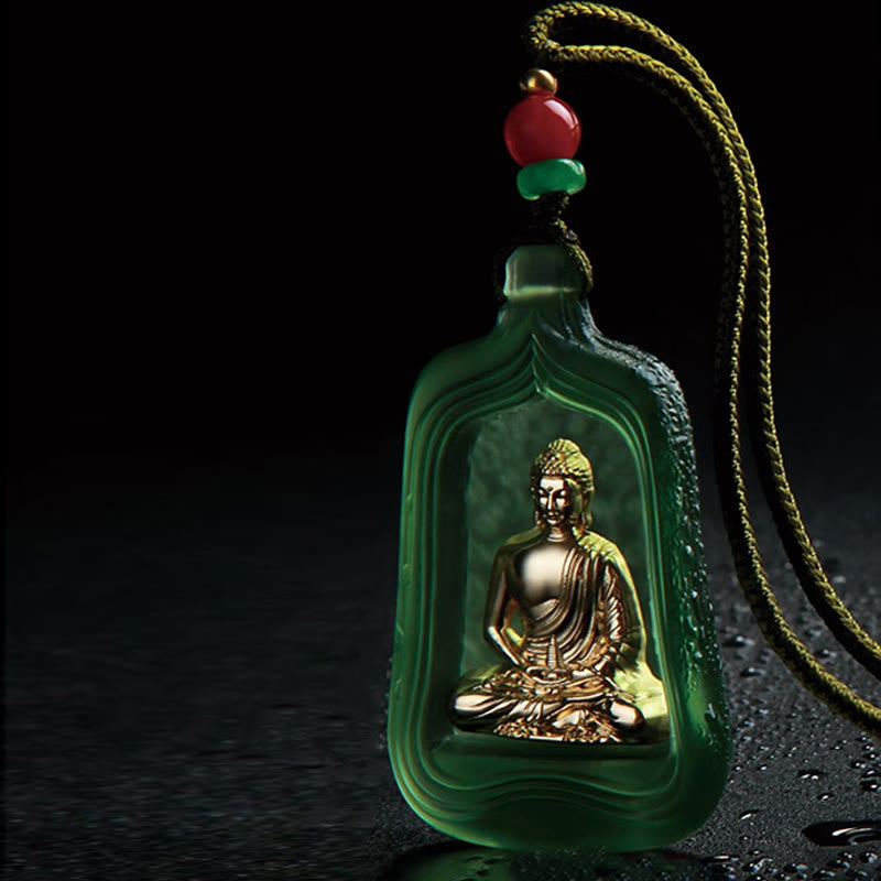 Nimara Ritual Tibetan Medicine Buddha Liuli Crystal Compassion Serenity Necklace Pendant
