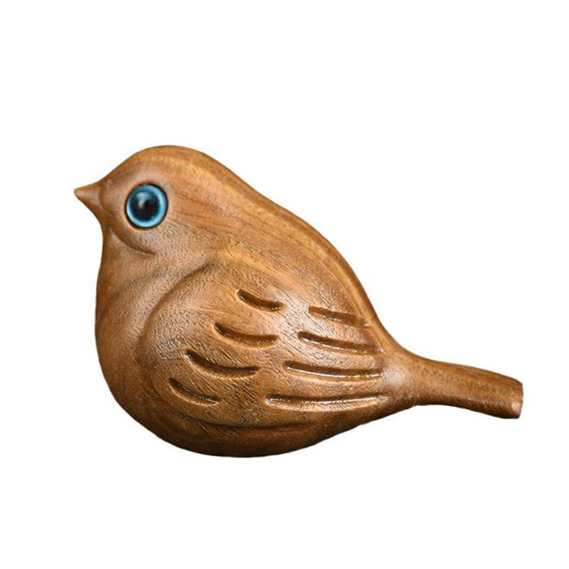 Nimara Ritual Mini Magpie Bird Carved Positive Desk Decoration