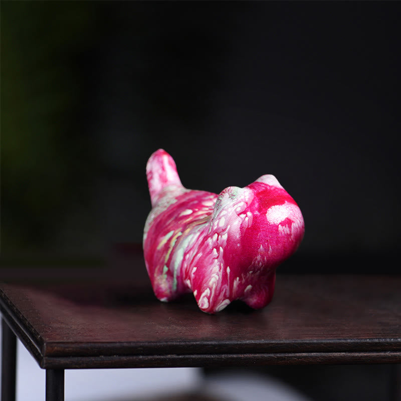Nimara Ritual Mini Lovely Cat Ebony Wood Lacquer Craft Peace Decoration